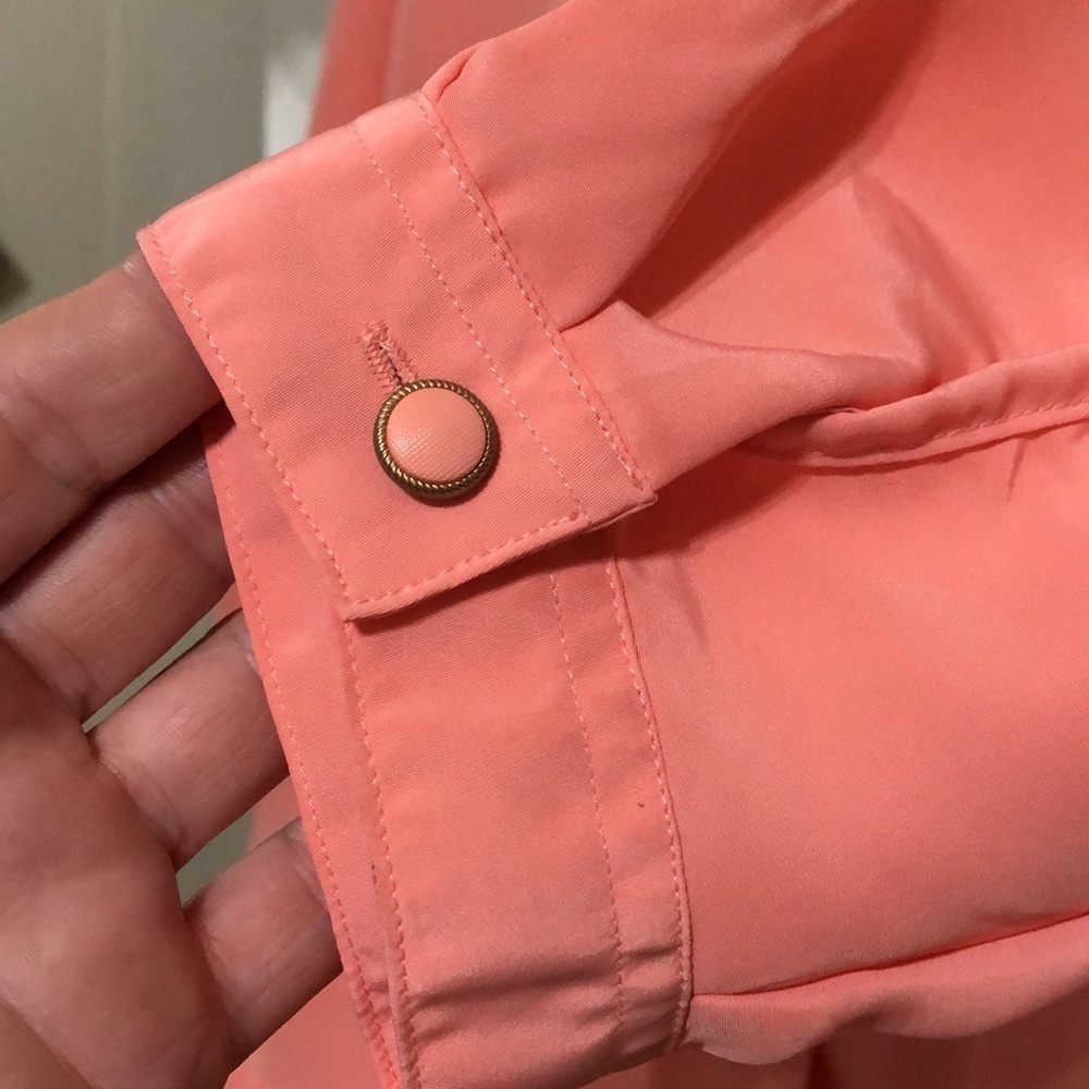 Peach Blouse With Draped Button Front - image 4